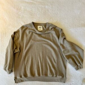 Aerie - women’s L- crew neck tan heather sweatshirt